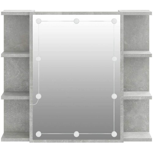  s ogledalom i LED svjetlima boja betona 70x16,5x60 cm Slike