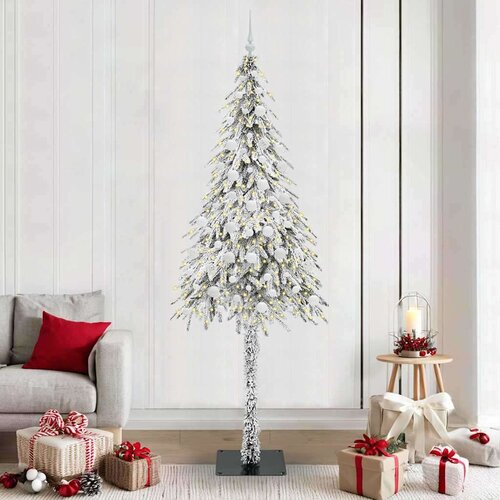 vidaXL Božično drevo med 300 LED z stojalom Bela 210 cm PE in jeklo Cene