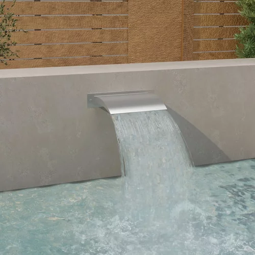vidaXL Fontana za bazen srebrna 45 x 9 x 26 cm od nehrđajućeg čelika