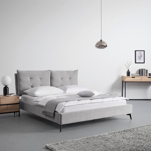 Bessagi Home Oblazinjena Postelja Dreamy, Svetlo Siva, 180x200 Slike