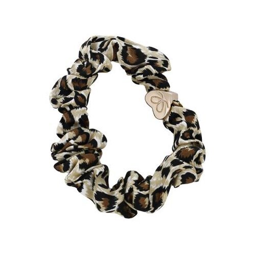 By Eloise London Silk Scrunchie Gold Heart Leopard gumice za kosu Slike