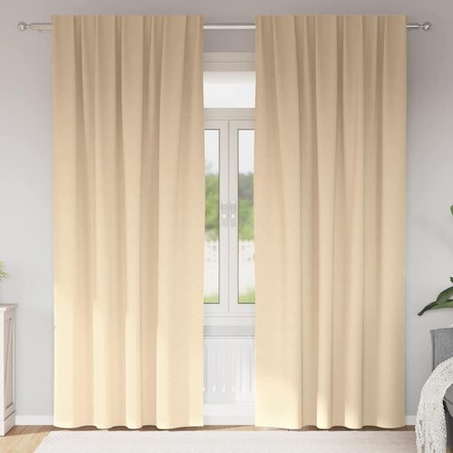  Zavjese za blackout s prstenovima 2 pcs Krema 245 x 140 cm Cene