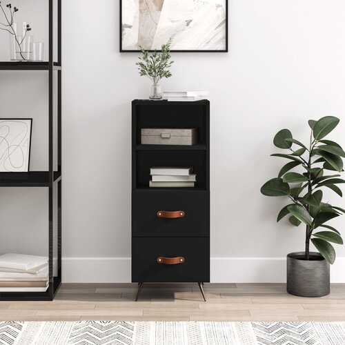 vidaXL Komoda crna 34 5 x 34 x 90 cm od konstruiranog drva Cijene