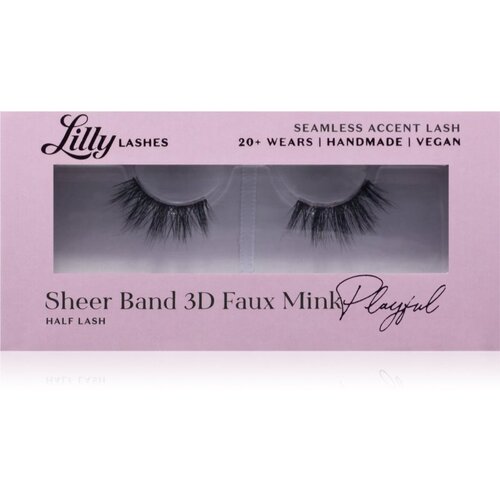 Lilly Lashes Sheer Band 3D Faux Mink Half Lash umetne trepalnice vrsta Playful 1 par Cene