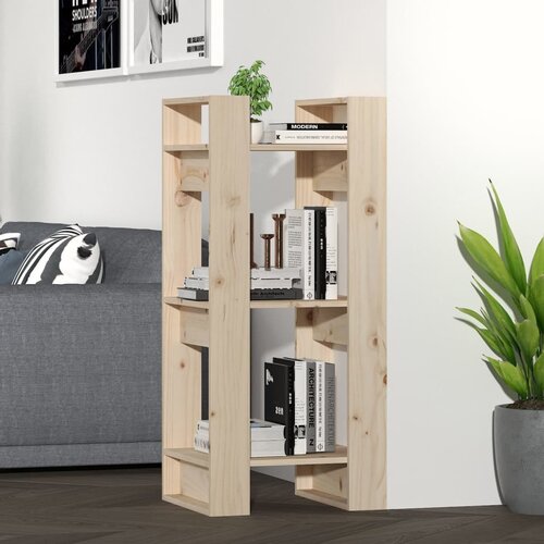 VidaXL knjižna omara/pregrada 41x35x91 cm trdna borovina Slike