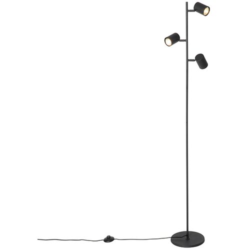QAZQA Smart vloerlamp zwart 3-lichts incl. 3 Wifi GU10 50mm - Jeana Cene