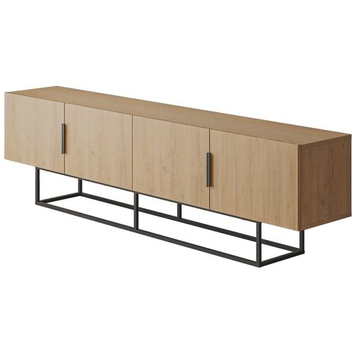 Marckeric TV komoda u dekoru hrasta u prirodnoj boji 200x55 cm Titan – Cijene