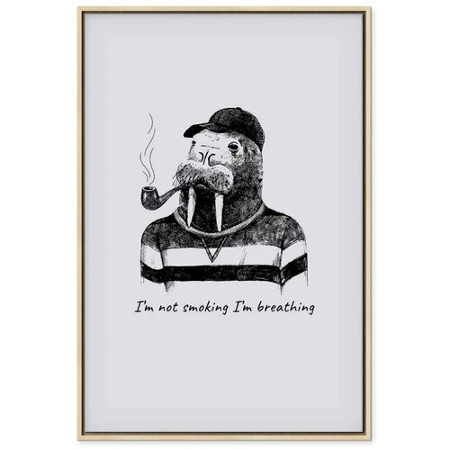  Slika - I\&amp;#039;m Not Smoking. I\&amp;#039;m Breathing (1 Part) Vertical 40x60 U prirodnom drvenom okviru Slike