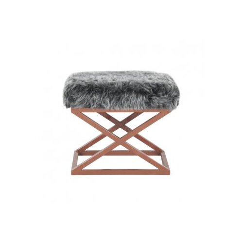 Atelier Del Sofa capraz plush - copper, grey coppergrey pouffe Slike
