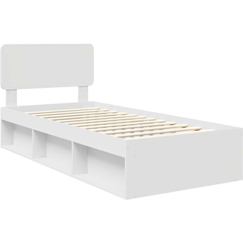  Okvir za krevet Bijelo 100 x 200 cm Čvrsto borovo drvo Slike