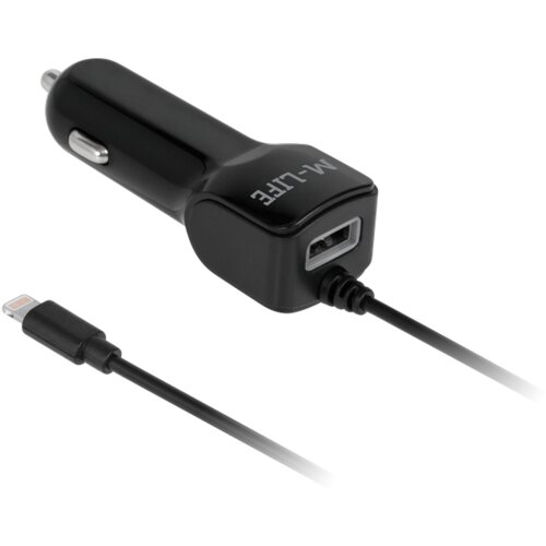 M-life auto punjač za Apple iPhone, iPad + USB 2100 mA Slike