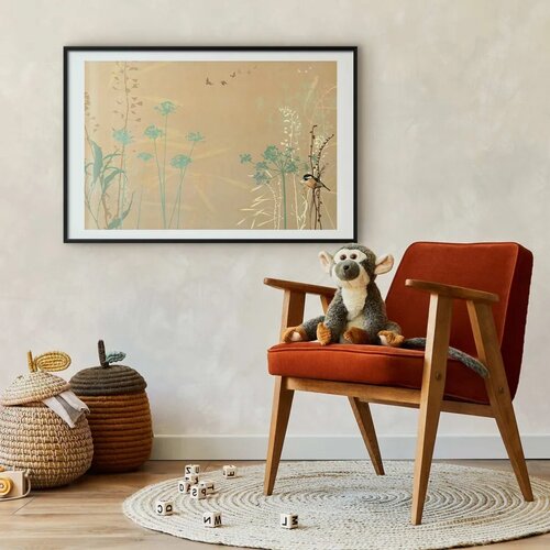  Plakat - Bird on a Meadow 60x40 Crni okvir s margom Slike