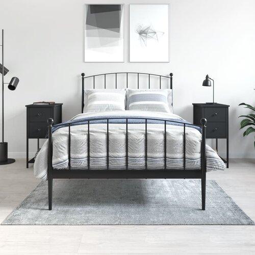VidaXL Noćni ormarići 2 kom crni 32 x 42 x 70 cm konstruirano drvo Slike