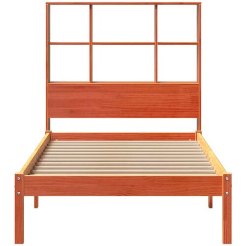 VidaXL Krevet s regalom za knjige bez madraca 75 x 190 cm od borovine Slike