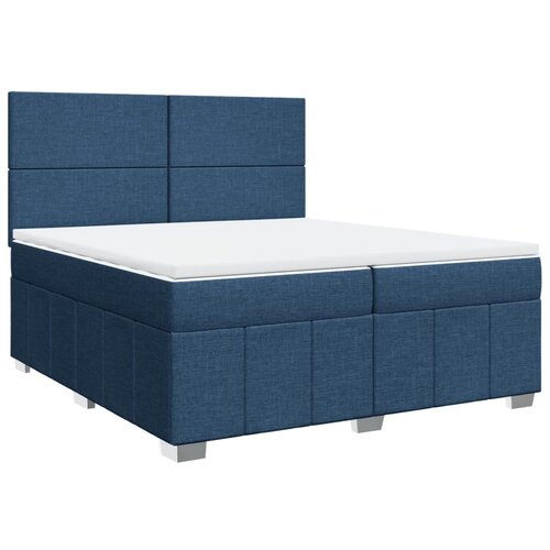 vidaXL Box spring postelja z vzmetnico modra 200x200 cm blago, (21310632) Cene