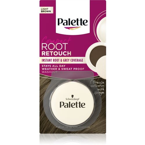 Schwarzkopf Palette Compact Root Retouch korektor za izraslu kosu i sijede vlasi s puder efektom nijansa Light Brown 3 g Slike