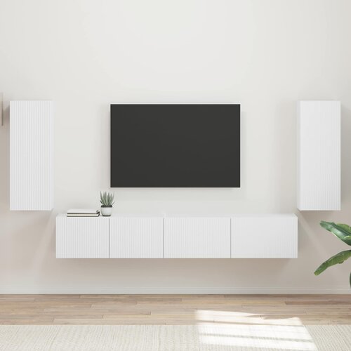  Set TV komoda 4 kom. Bijelo Konstruirano drvo Cijene