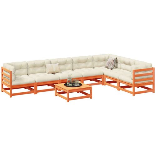  8-dijelni set vrtnih sofa vo&amp;scaron;tano smeđi od masivne borovine Slike