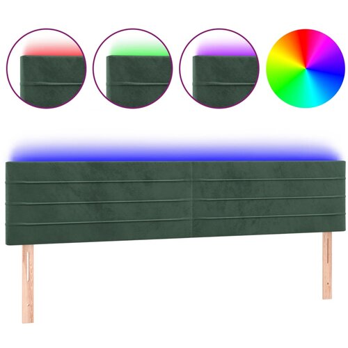 Maison Chic led posteljno vzglavje - vzglavna omarica - nočna omarica temno zeleno 200x5x78/88 cm žamet, (21707892) Slike