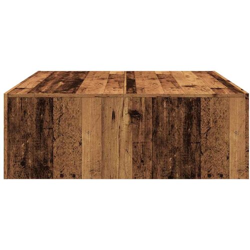  Stolić za kavu boja starog drva 100x100x35 cm konstruirano drvo Slike