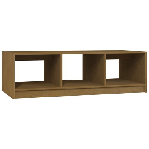 Maison Chic Klubska mizica - kavna mizica - Nizka mizica medeno rjava 110x50x34 cm trdna borovina, (21755451) Slike