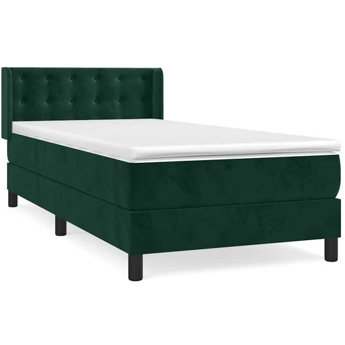 Box spring krevet s madracem tamnozeleni 90x200 cm bar&amp;scaron;unasti Slike