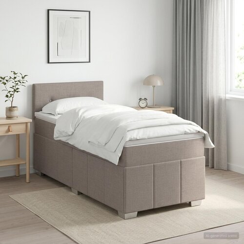  Boxspring krevet s madracem Sivosmeđa 100 x 200 cm Tkanina Cijene