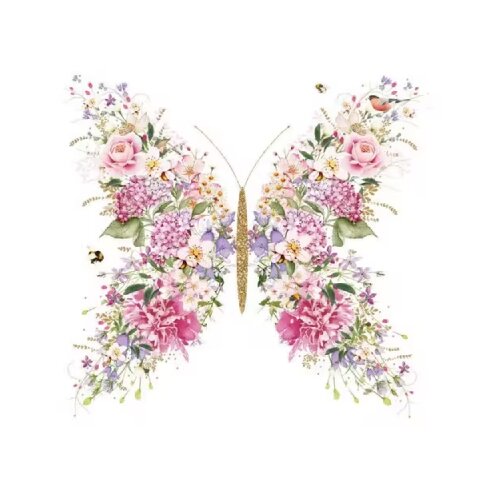PPD Papperproducts Design Papillon et Fleurs - Salvete - Papillon et Fleurs, 33x33 cm Cene