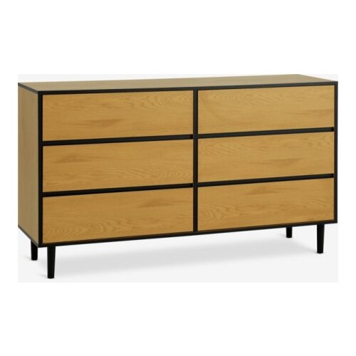  Komoda 3+3 fioke topao hrast/crna Cene