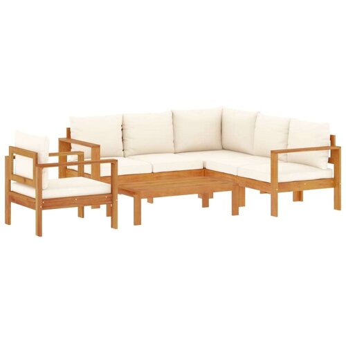 VidaXL 5-dijelna set vrtnih sofa od masivnog drva bagrema s jastucima Slike
