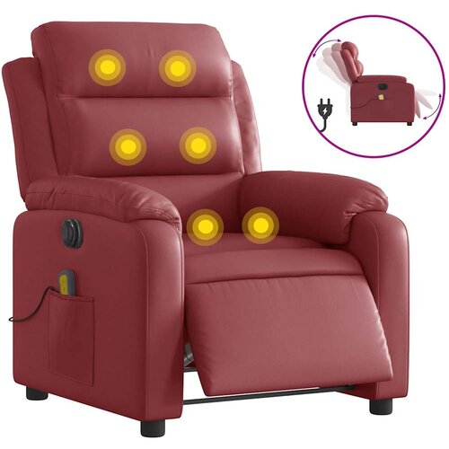 Maison Chic Električni masažni naslanjač - Relax naslanjač vinsko rdeče umetno usnje, (22134475) Cene