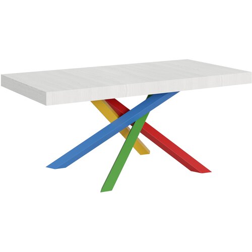 Itamoby   Volantis (90x180/284 cm) - bela, barva nog: pisana - raztegljiva jedilna miza, (20842453) Cene