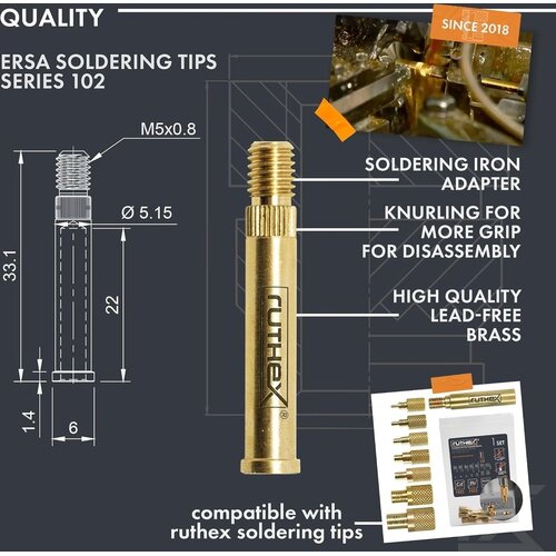 Ruthex 2x adapter za vrh lemilice za seriju ERSA 832, 842 i 102 - 1 kom Slike