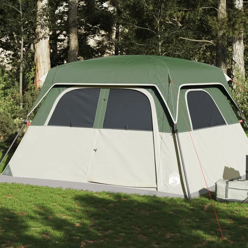 vidaXL Obiteljski šator oblika kabine za 6 osoba zeleni vodootporni