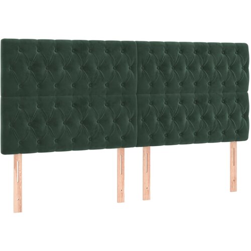 Maison Chic Posteljno vzglavje - Vzglavna omarica 4 kosa temno zelen 100x7x78/88 cm žamet, (22077839) Cene
