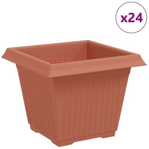  Kvadratna saksija za cvijeće 24 pcs Crvena cigla Slike