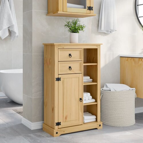  The Living Store Kopalniška omarica Corona 70x33x110 cm trdna borovina - Kopalniška Omarica, (21496101) Cene