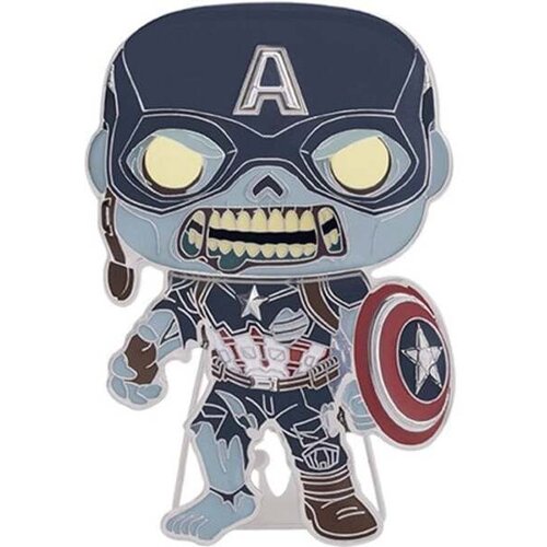 Funko Marvel's What If Zombie Captain America Large Enamel Pop! Pin, (20499328) Cene