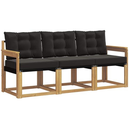 vidaXL Zunanja garnitura za sedenje z blazino 3 pcs Bela in črna, (5000280594) Cene