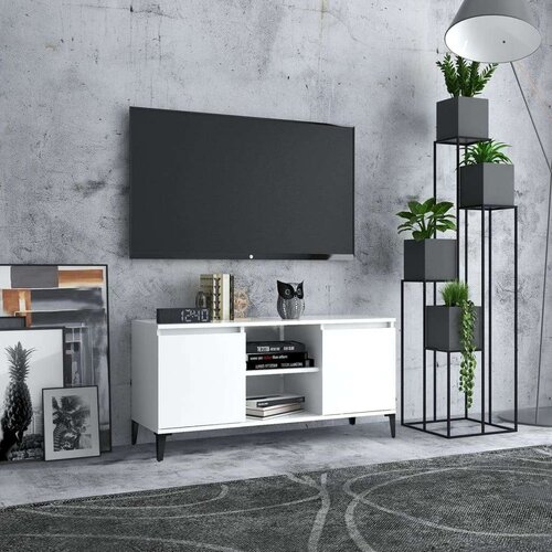 vidaXL TV ormarić s metalnim nogama bijeli 103,5 x 35 x 50 cm Cene