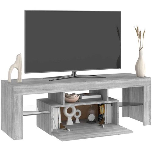  TV ormarić s LED svjetlima boja hrasta sonome 120 x 35 x 40 cm Siva Slike