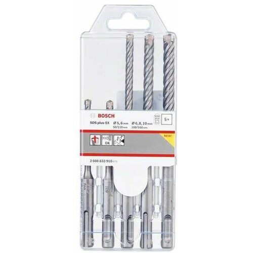 Bosch Set svrdla za bušaći čekić PRO SDS plus-5X, 5/6/6/8/10 mm, 5 kom - 2608833910 Cijene