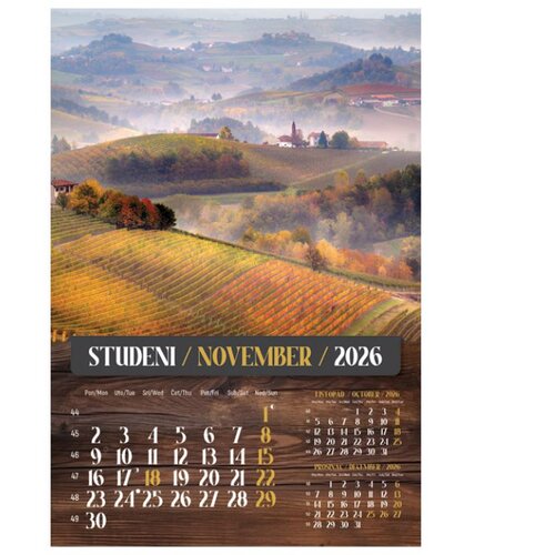  KALENDAR &amp;quot;VINO 2026&amp;quot; 13 LISTOVA, SPIRALA Slike