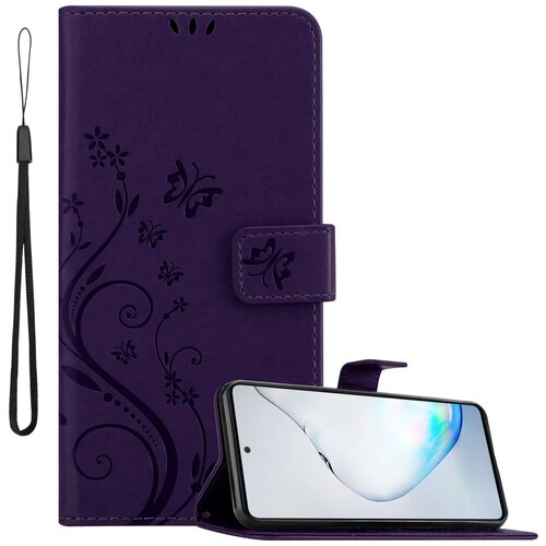 Cadorabo Samsung Galaxy A81/NOTE 10 LITE/M60s temno modra - ovitek v cvetličnem dizajnu z magnetnim zapiranjem, stoječo funkcijo in režami za kartice, (20860635) Cene