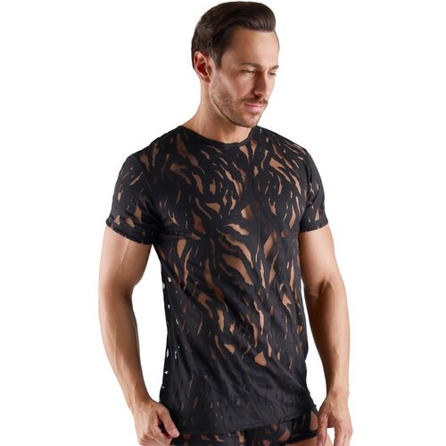 Svenjoyment Stylish Burnout Effect Short Sleeved Shirt 2162232 Black Velikost S Cene