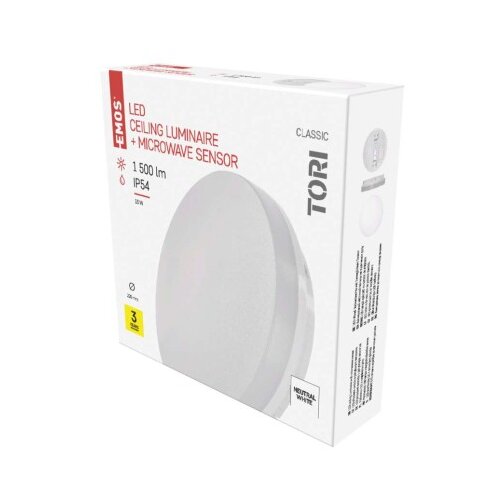  LED svetilo nadometno TORI, okroglo, 15W, IP54 s senzorjem, nevtralno bela Cene