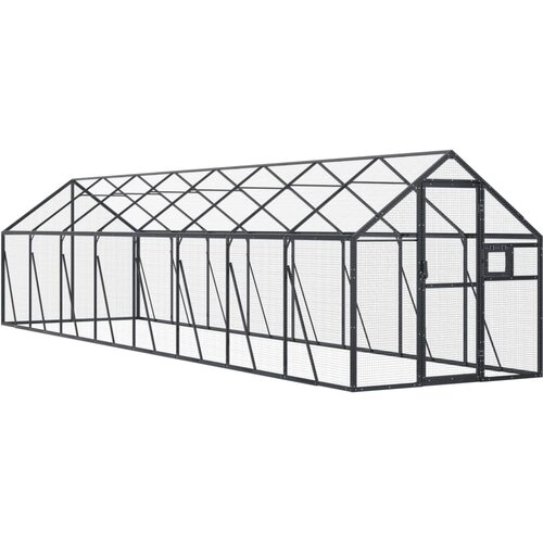 vidaXL Ptičnica antracitna 1,79x8x1,85 m aluminij, (20759630) Cene