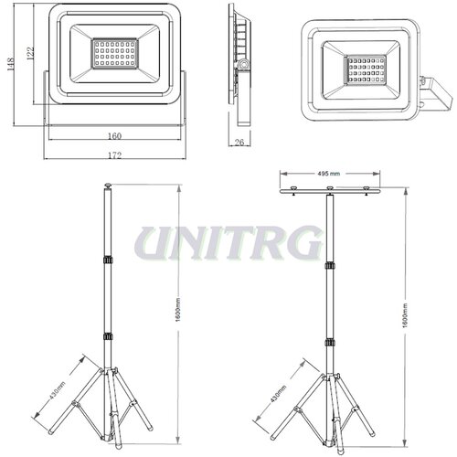  Reflektor na Stalku 2x30W 6000K Slike