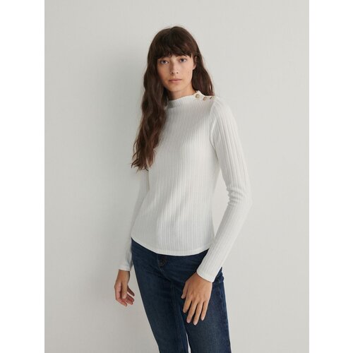 Reserved bluza s visokim ovratnikom - ebenovina Cene