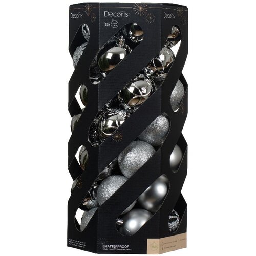 Decoris Novogodišnje kugle za jelku/ set 35/1 srebrna Cene